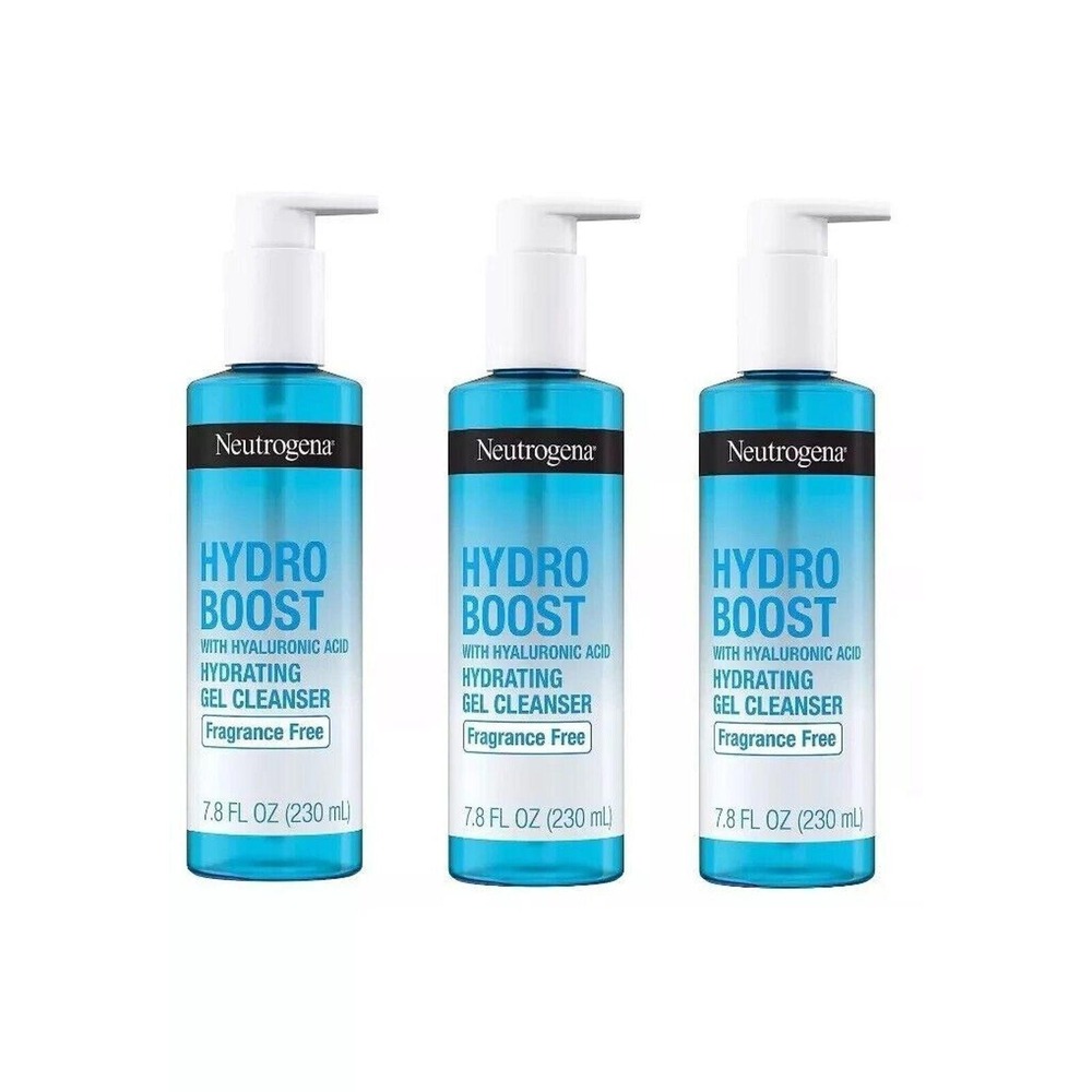 Neutrogena Hydro Boost Hydrating Gel Cleanser Fragrance Free 7.8oz 3 Pack Lot